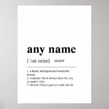 Personalisierte Namensdefinition-Poster