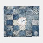 Personalisierte Namensdenim-Patches für Sie Fleecedecke (Vorderseite (Horizontal))