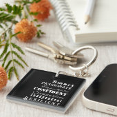 Personalisierte Namenseigenschaften großer schwarz Schlüsselanhänger (Vorderseite rechts)