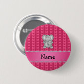 Personalisierte Namenselefantrosaherzen und Button (Vorne & Hinten)