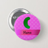 Personalisierte Namensessiggurkenrosaschneeflocken Button (Vorne & Hinten)