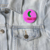 Personalisierte Namensessiggurkenrosaschneeflocken Button (Beispiel)