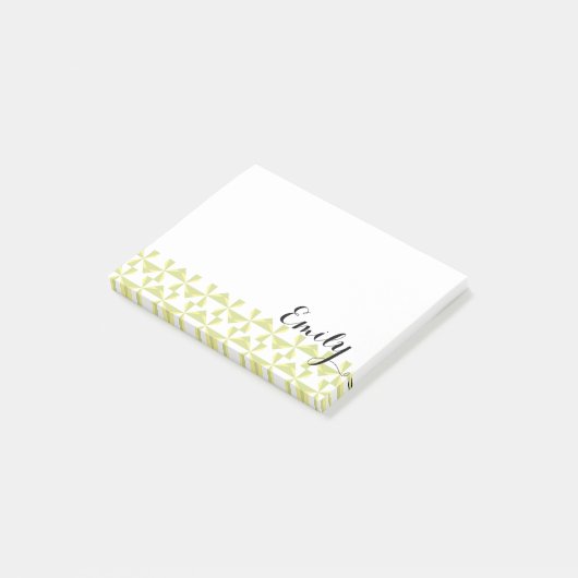 Personalisierte Namensfläche Pinwheels Post-it Klebezettel (angewinkelt)