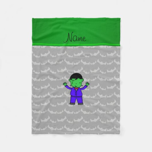 Personalisierte Namensfrankenstein Grauschläger Fleecedecke (Vorderseite)