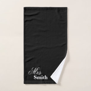 Personalisierte Namensfrau Smith White Black Handtuch