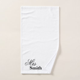 Personalisierte Namensfrau Smith White Handtuch