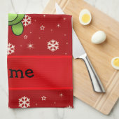 Personalisierte Namensfroschrotschneeflocken Handtuch (Viertel Falte)