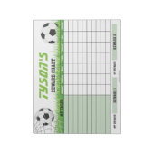 Personalisierte Namensfunktion für Fußball-Belohnu Notizblock (Rotiert)