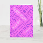Personalisierte Namensgeburtstagsrosatypographie Karte (Vorderseite)