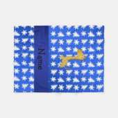 Personalisierte Namensgiraffe, blaue Schneeflocken Fleecedecke (Vorderseite (Horizontal))