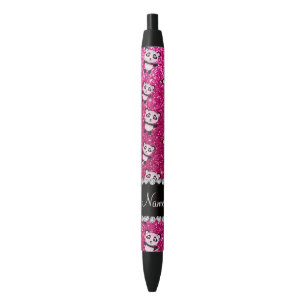 Personalisierte NamensGlitterneonpandas des heiße Kugelschreiber