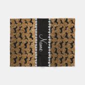 Personalisierte NamensgoldGlitter-Dackeln Fleecedecke (Vorderseite (Horizontal))