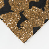 Personalisierte NamensgoldGlitter-Dackeln Fleecedecke (Ecke)