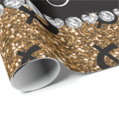 Personalisierte NamensgoldGlitter-Dollarzeichen Geschenkpapier (Rolleneckpunkt)