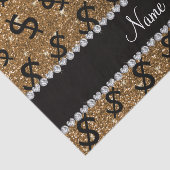 Personalisierte NamensgoldGlitter-Dollarzeichen Seidenpapier (Ausschnitt)