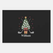Personalisierte Namensgolfbaum-Ausrüstung Weihnach Geschenkpapier Set (Vorderseite)