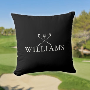 Personalisierte Namensgolfschläger Schwarz Und Wei Kissen