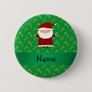 Personalisierte Namensgrüne Zuckerstangen sankt Button
