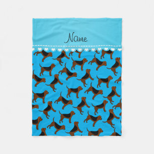Personalisierte Namenshimmelblau-Bluthundhunde Fleecedecke
