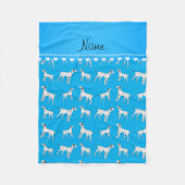 Personalisierte Namenshimmelblau-Dalmatinerhunde Fleecedecke (Vorderseite)