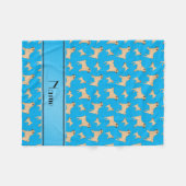 Personalisierte Namenshimmelblau Mopshunde Fleecedecke (Vorderseite (Horizontal))