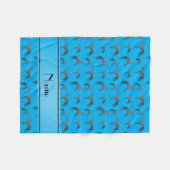 Personalisierte Namenshimmelblau Windhundhunde Fleecedecke (Vorderseite (Horizontal))