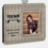 Personalisierte Namenshochschulcoole lustige Uni Rahmen-Ornament Silber (Rechts)