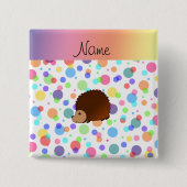 Personalisierte NamensIgelsregenbogen-Punkte Button (Vorderseite)