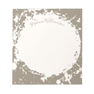 Personalisierte Namenskalligrafie Beige Tan Grunge Notizblock