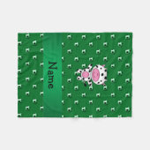 Personalisierte Namenskuhgrün-Fußbalbälle Fleecedecke (Vorderseite (Horizontal))