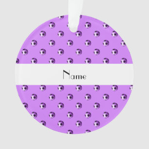 Personalisierte Namenslila Fußbalpastellbälle Ornament