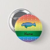 Personalisierte Namensmanatisregenbogenherzen Button (Vorne & Hinten)