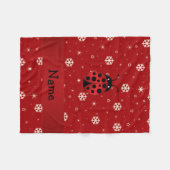 Personalisierte Namensmarienkäferrotschneeflocken Fleecedecke (Vorderseite (Horizontal))