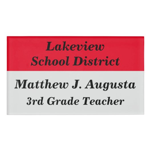 Personalisierte Namensmarke mit magnetischer Rücks Namenschild (Vorderseite)