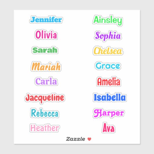 Personalisierte Namensmarken wasserdicht Aufkleber (Blatt)