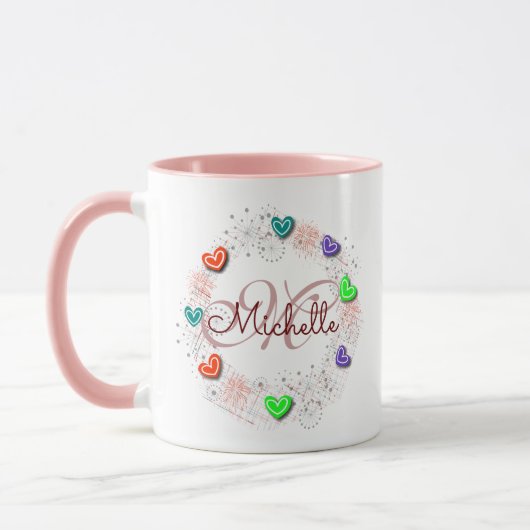 Personalisierte Namensmonogramm-Tasse Tasse (Links)