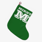 Personalisierte Namensmonogramm-Unitypographie Großer Weihnachtsstrumpf (Vorderansicht (hängend))