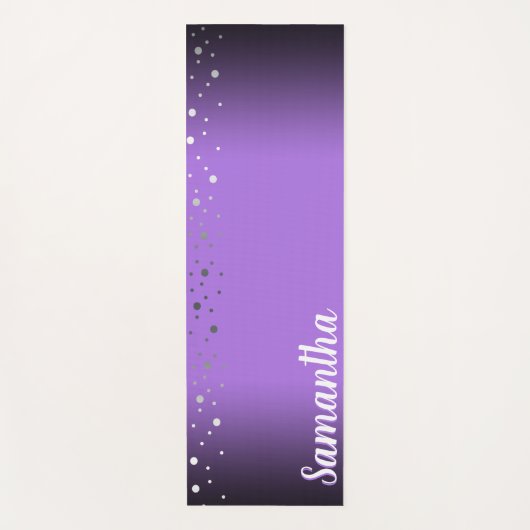 Personalisierte Namensnennung Imitat Silver Confet Yogamatte (Vorderseite)
