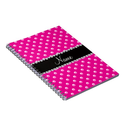 Personalisierte NamensNeonperlen des heißen Rosas Notizblock (Rechte Seite)