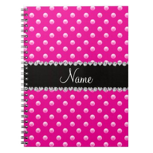 Personalisierte NamensNeonperlen des heißen Rosas Notizblock (Vorderseite)