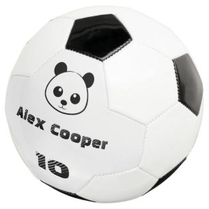 Personalisierte Namensnummer Lächelndes Panda Fußball
