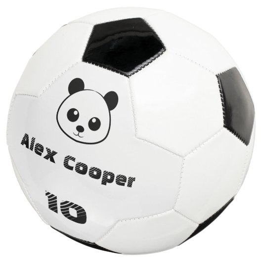Personalisierte Namensnummer Lächelndes Panda Fußball (Dreiviertel)