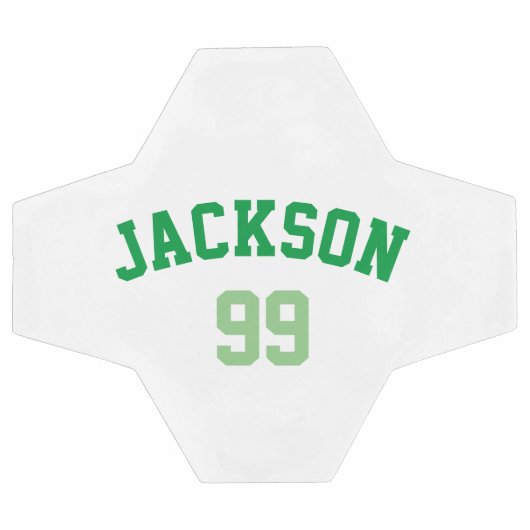 Personalisierte Namensnummer Minimalgrün Fußball (Flach)