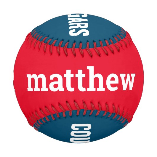 Personalisierte Namensnummer und Teamfarben Baseball (Rückseite)