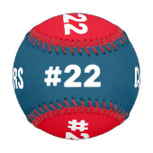 Personalisierte Namensnummer und Teamfarben Baseball (Vorderseite)