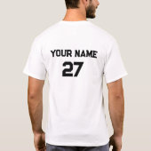 Personalisierte Namensnummer, Vorderseite T-Shirt (Rückseite)