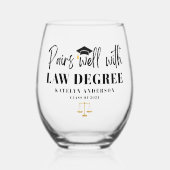 Personalisierte Namenspaare gut mit Rechtsgrad Weinglas Ohne Stiel (Vorderseite)