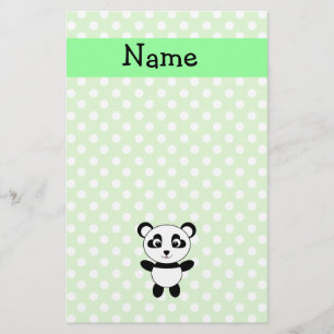 Personalisierte Namenspandagrün-Polkapunkte Briefpapier