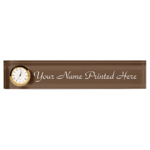 Personalisierte Namensplatte mit Uhr Namensplakette