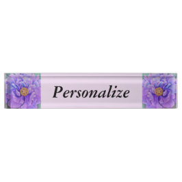 Personalisierte Namensplatte w/Uhr-Option - Peony Namensplakette